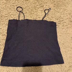 American Eagle Outfitters Charcoal Ribbed Top